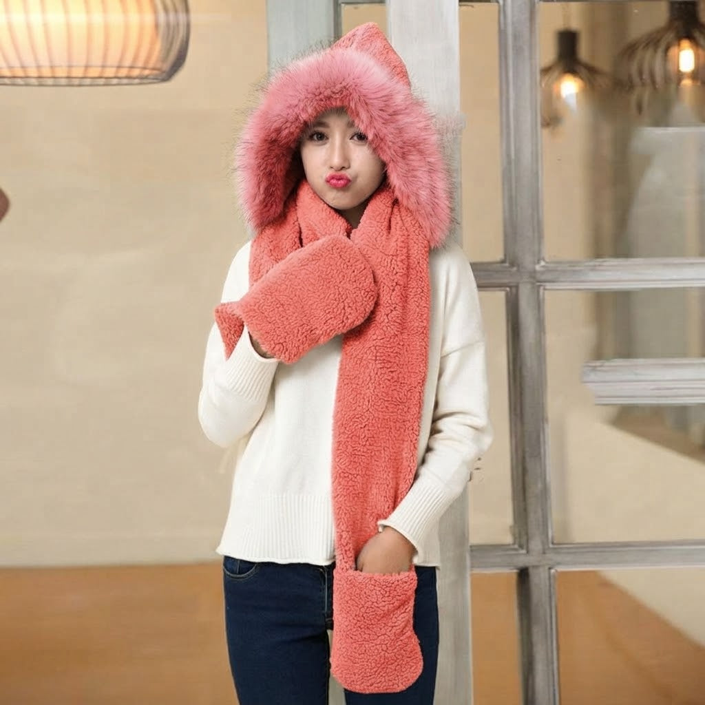 Hat with scarf