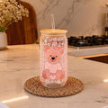 Cup with glass straw