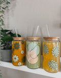 Cup with glass straw