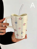 Cup with stainless straw