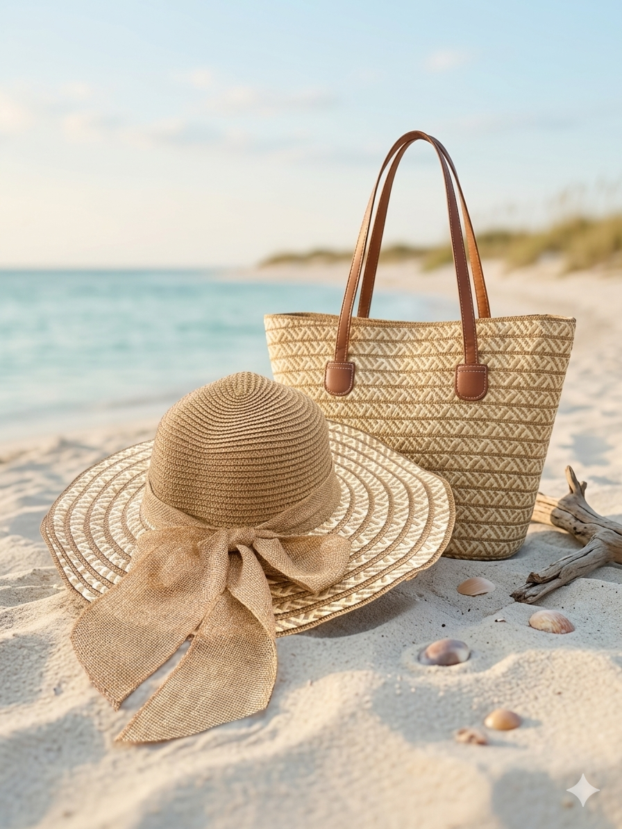 Straw hat & bag