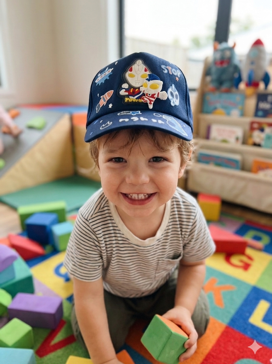 Kids cap with light