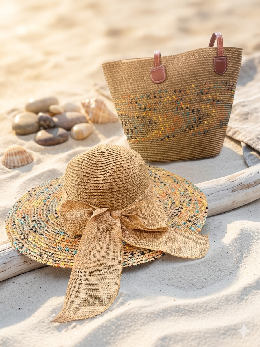 Straw Hat & bag