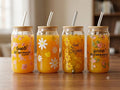 Cup with glass straw