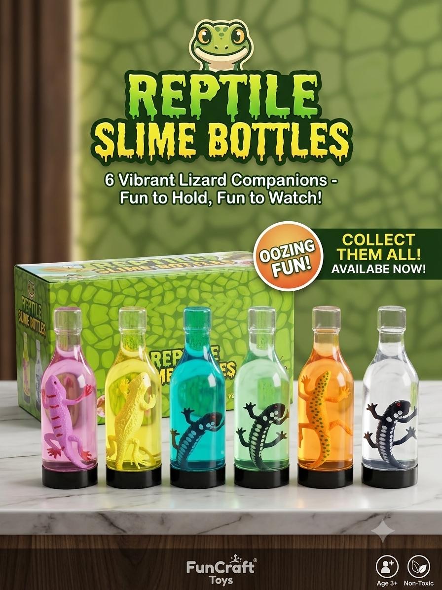 Slime with lizard in a bottle (12 pcs)