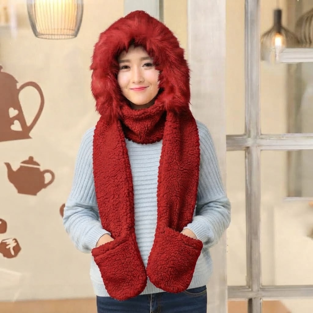 Hat with scarf
